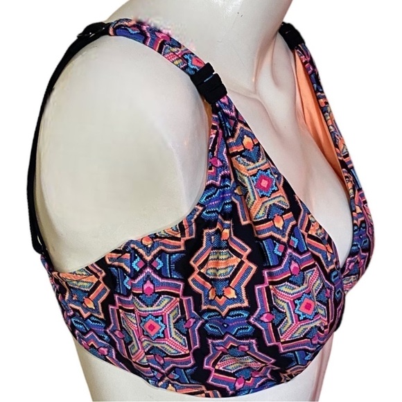 Seafolly Neon Sun Temple Underwire Swim Top Available in 10F (2), 6F, 8F US size - Picture 2 of 7
